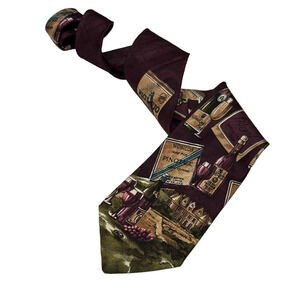 Vintage Sedgewick for Harry Rosen Elegant Wine-Themed Tie
